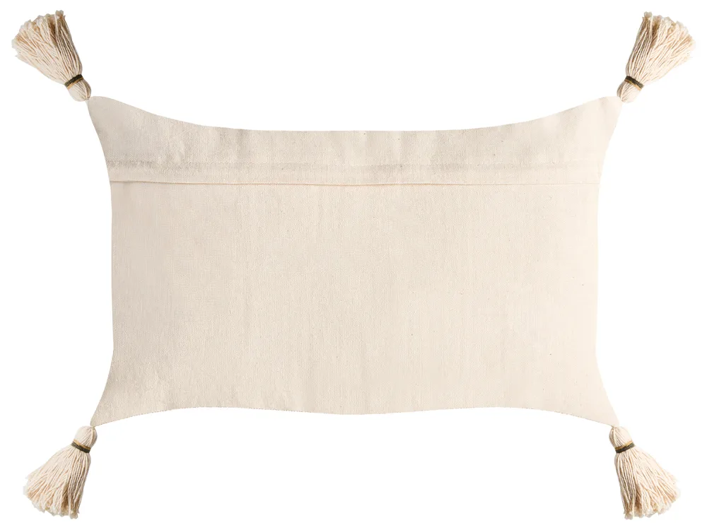 Set med 2 prydnadskuddar FAGRAEA 30 x 50 cm Bomull Ljusbeige Julmotiv_1029984