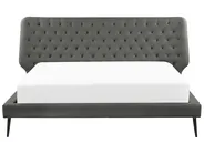 Bed Faux Leather ESSONNE 180 x 200 cm (EU Super King) Grey_788932
