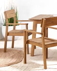 Set of 4 Garden Chairs FORNELLI Acacia Wood Brown_835744