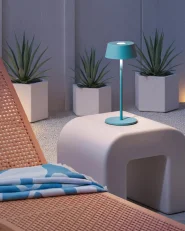 Wireless LED Table Lamp GUDER with Dimmer Metal Blue_1042217