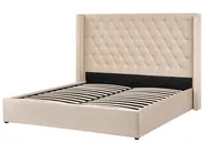 Ottoman Bed LUBBON Velvet Beige 180 x 200 cm (EU Super King)_1080588
