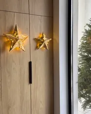 Set med 2 julpynt LED HAMPEN 24/30 cm Stjärna Guld_1035766