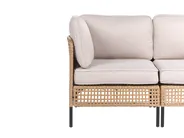 Garden Sofa with Table 4 Seater OMEGANA Modular PE Rattan Light Beige_1040504
