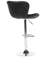 Set of 2 Bar Chairs VALETTA Swivel Faux Leather Black_782050