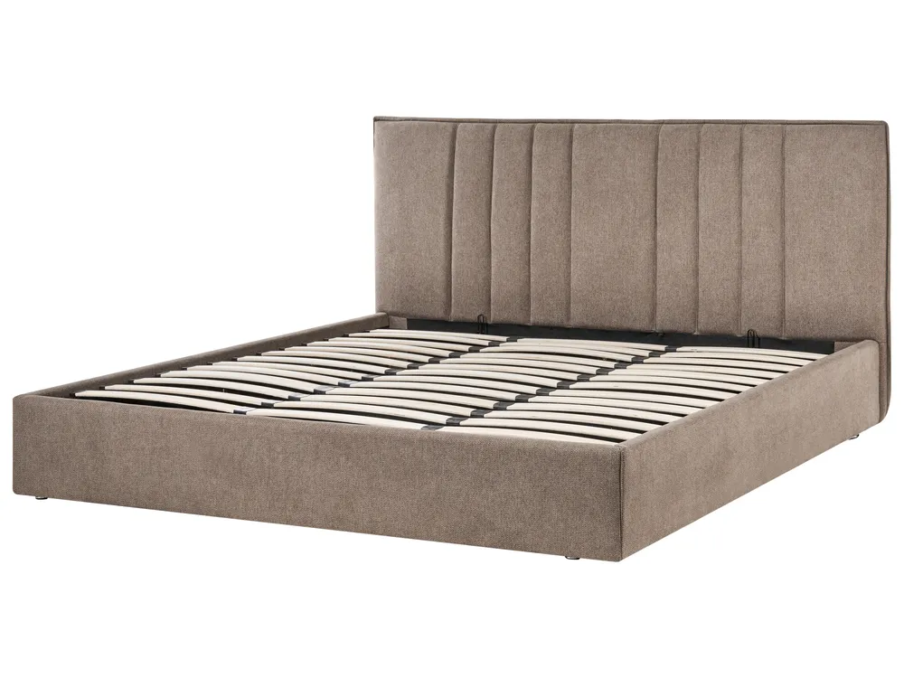 Ottoman Bed TARASCON Fabric Taupe 180 x 200 cm (EU Super King)_1020381