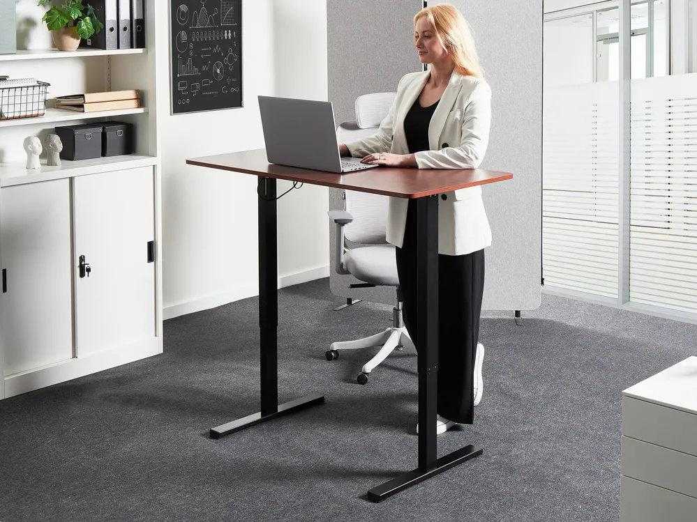 Electric Adjustable Standing Desk TAVARES 120 cm 60 cm Brown/ Black_975754