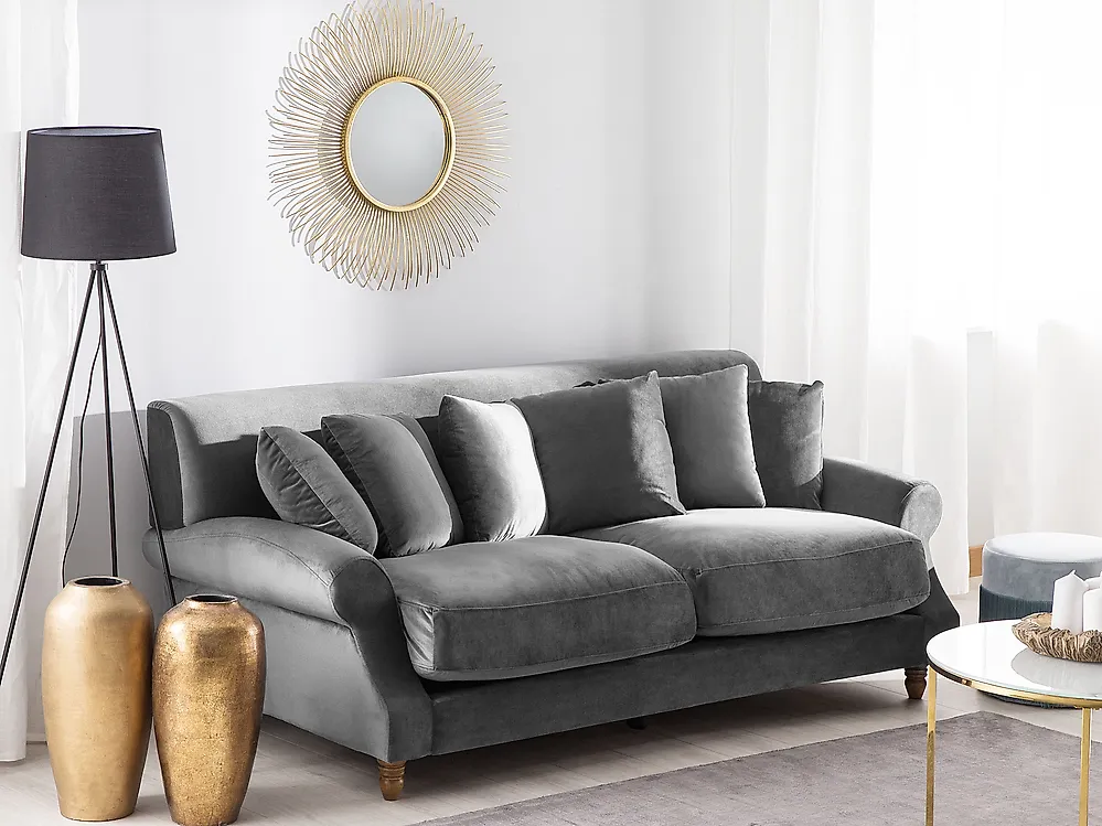 Sofa 2 Seater EIKE Velvet Grey_1182835