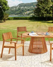 Set of 2 Garden Chairs AGELLO Acacia Wood Brown_1008847