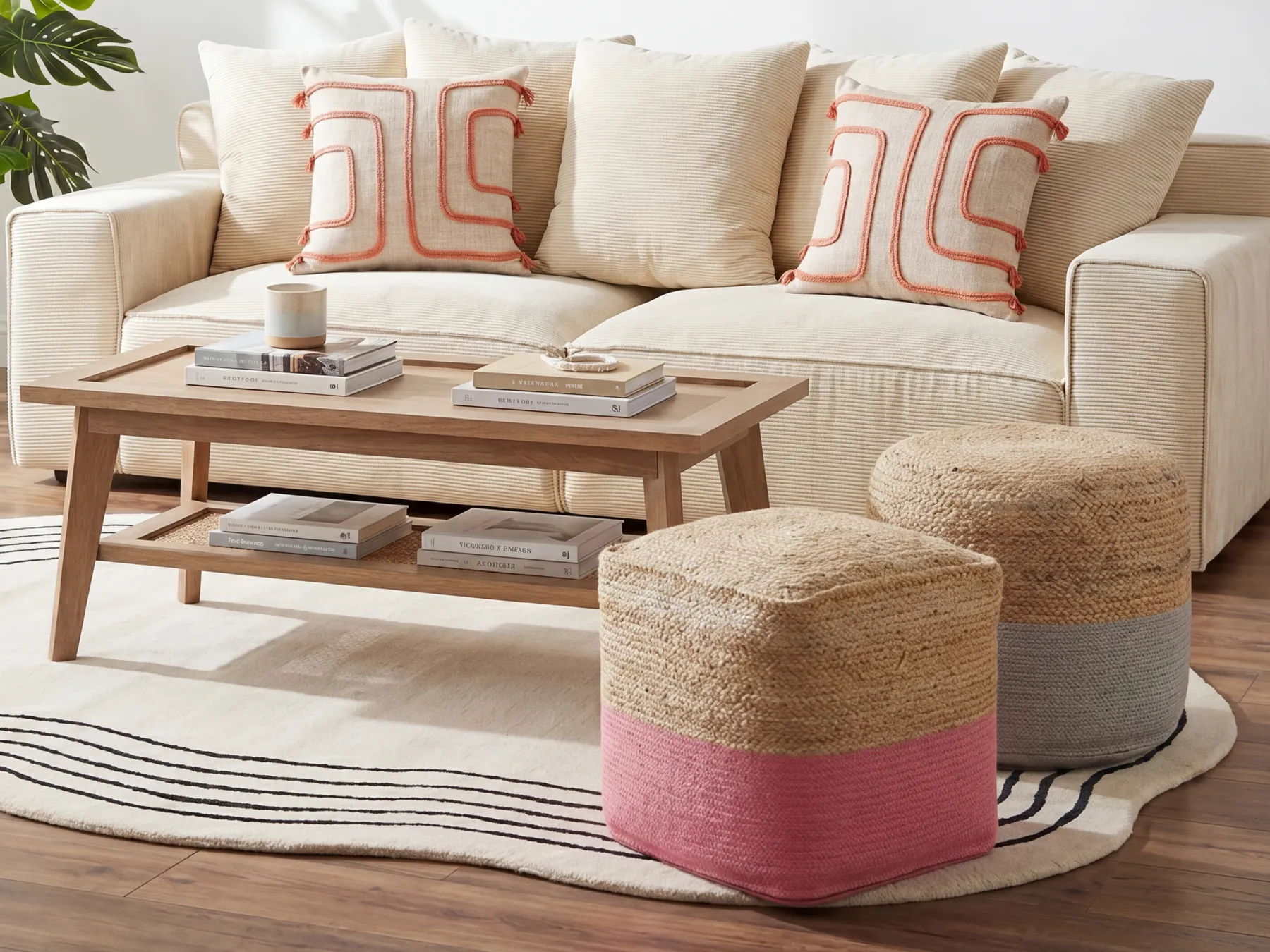 Sittpuff KIRAMA Jute Rosa_728802