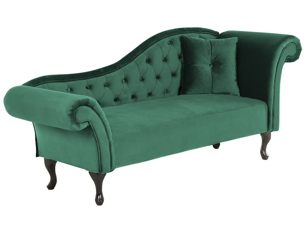Right-Hand Chaise Longue LATTES Velvet Dark Green_791484