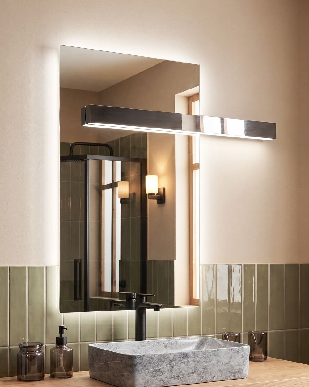 LED Bathroom Mirror MAUX 83 cm 100 cm Silver
