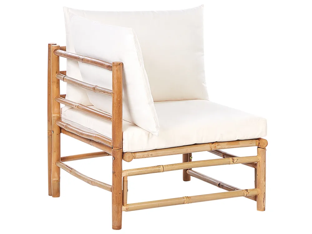 Garden Lounge Set with Table 5 Seater CERRETO Bamboo Off-White_909615