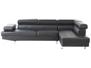 Corner Sofa 5 Seater NORREA Faux Leather Black Left Hand_718335