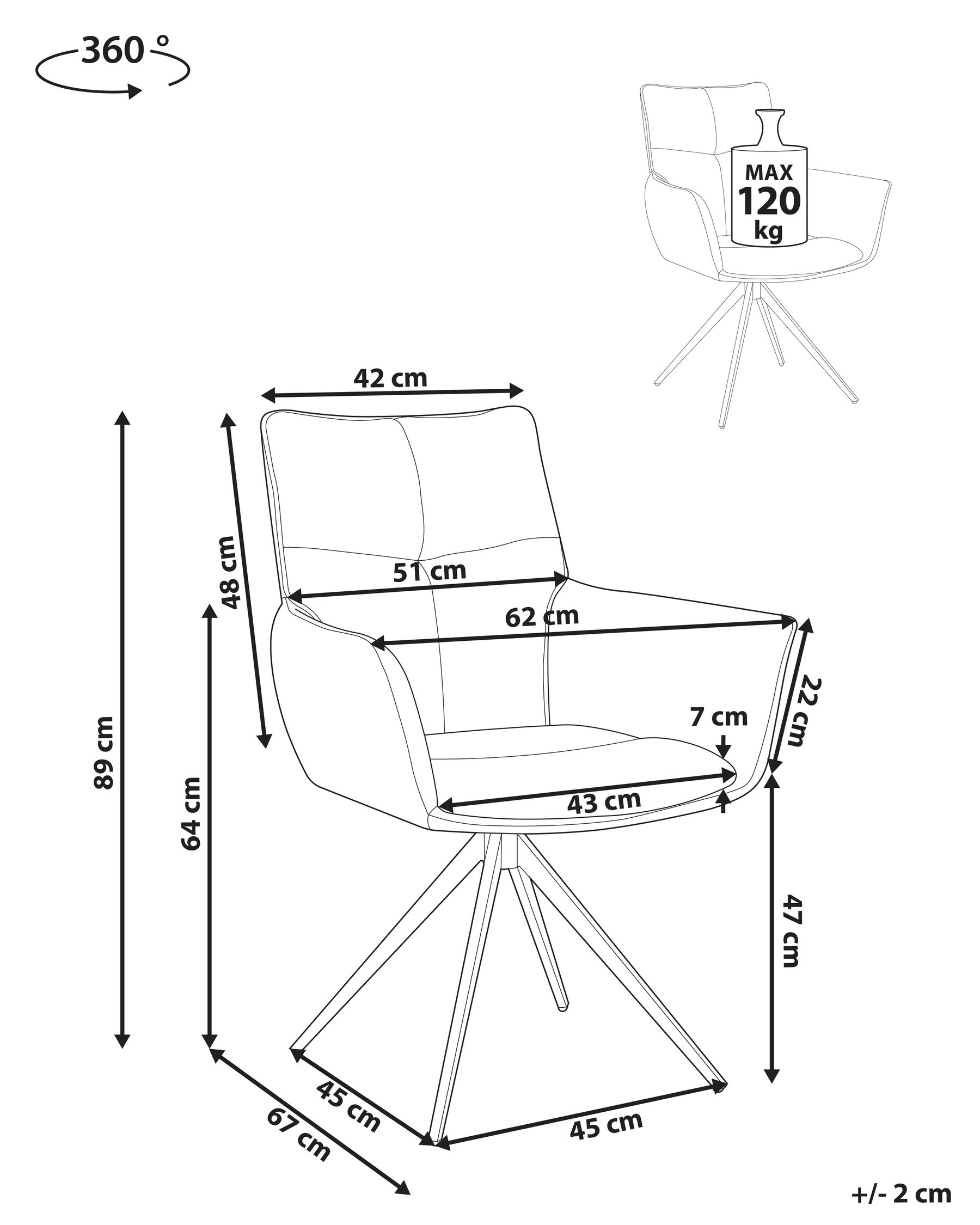 Dining Chair Swivel CORBIE Fabric Mint Green_992762