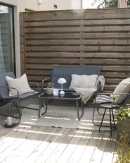 Garden Lounge Set with Table 4 Seater BARREA Metal Black_991837