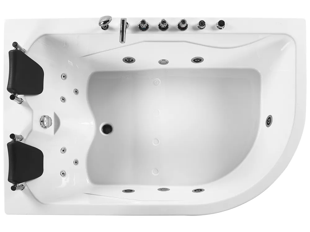 Hörnbubbelbadkar med LED CALAMA 1800 x 1200 mm Vit Högervänd_780958
