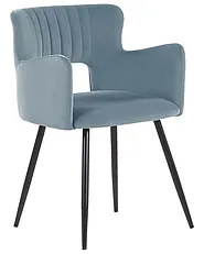 Set of 2 Dining Chairs SANILAC Velvet Light Blue_847117