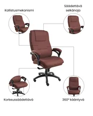 Johtajatuoli MAGNUS Pellava Ruskea_1071102