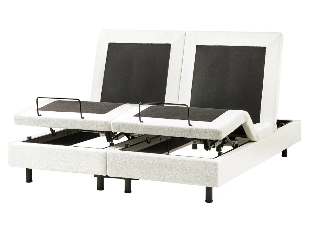 Ställbar säng utan huvudgavel Bouclé DUKE 160 x 200 cm Off-White_1011447