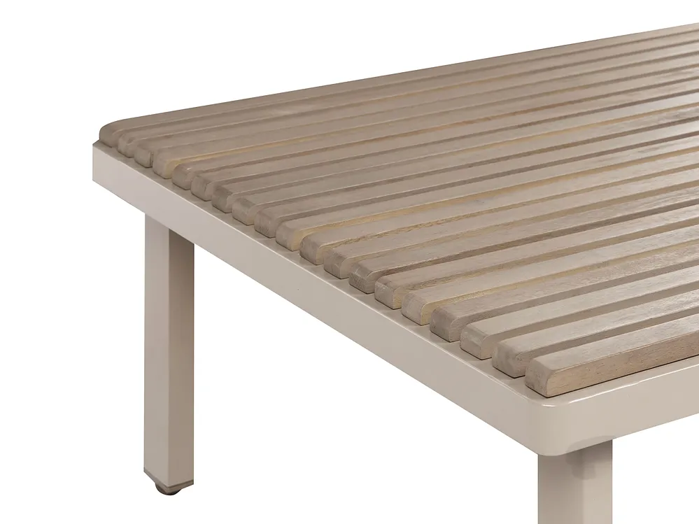 Sofabord til hagen FIVIZZANO 70 cm 90 cm Akasietre Beige_1159298