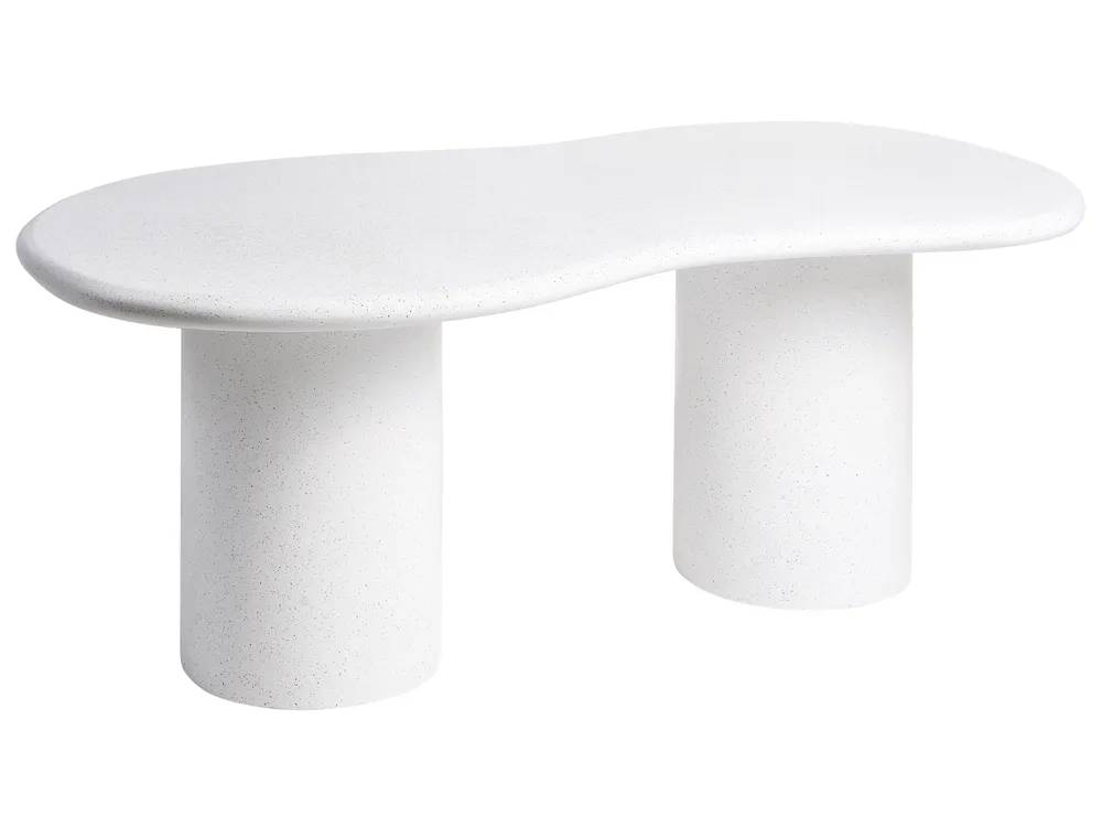 Garden Dining Table SIRMIONE 200 cm 110 cm Terrazzo Effect White
