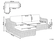 Garden Corner Sofa 3 Seater VALLETRI Rattan Grey Right Hand_967871