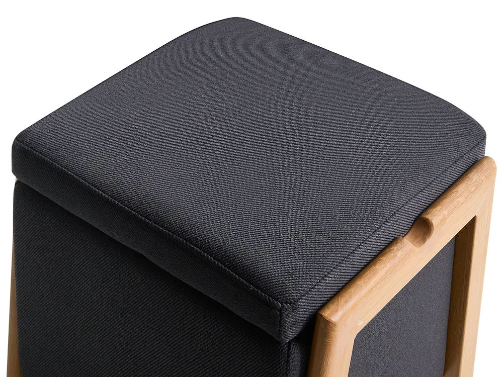 Living Room Set 3 Seater EDLAND with Pouffe Fabric Black_1041023