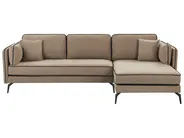 Corner Sofa 3 Seater ALTAN Fabric Brown Left Hand_951186