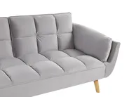 Sofa Bed 3 Seater ASBY Velvet Light Grey_788073