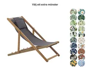Hopfällbar solstol AVELLINO med ersättningstyger Akaciaträ Mörkbrun_860143