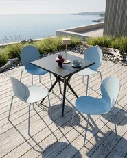Set of 4 Garden Chairs MILOS Stacking Light Blue_1043563