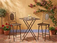 Garden Bar Set Folding BORMIO Metal Black_966376