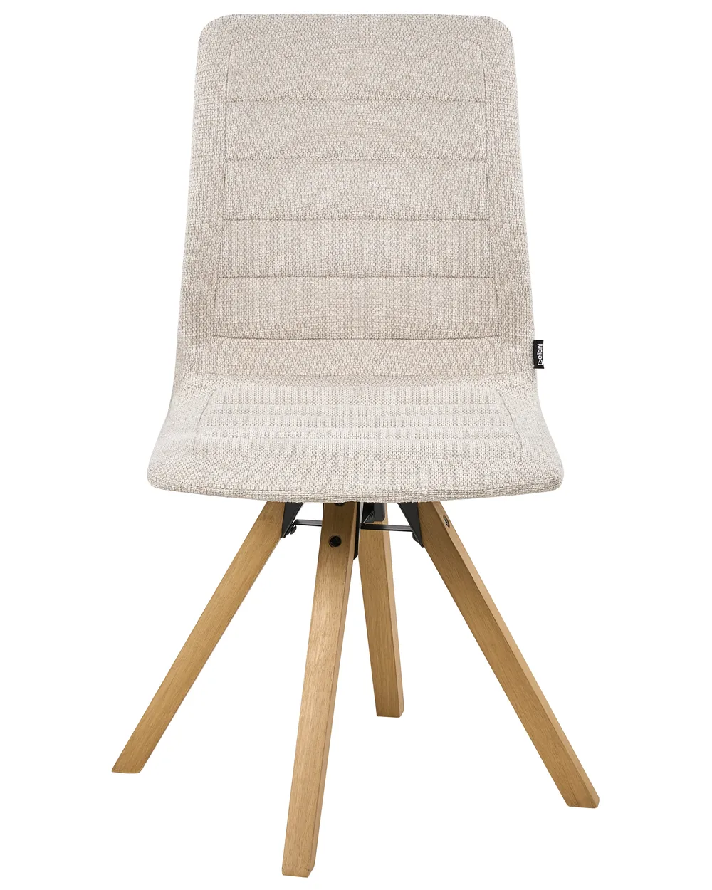 Set of 2 Dining Chairs Swivel ROX Fabric Light Beige_1038182