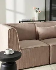 Corner Seat LEMVIG Corduroy Dark Beige Right Hand_1146391