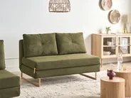 Sofa Bed 3 Seater JERSLEV Fabric Green_1012850
