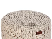 Footstool Macramé NAWABAD Cotton Beige_904405