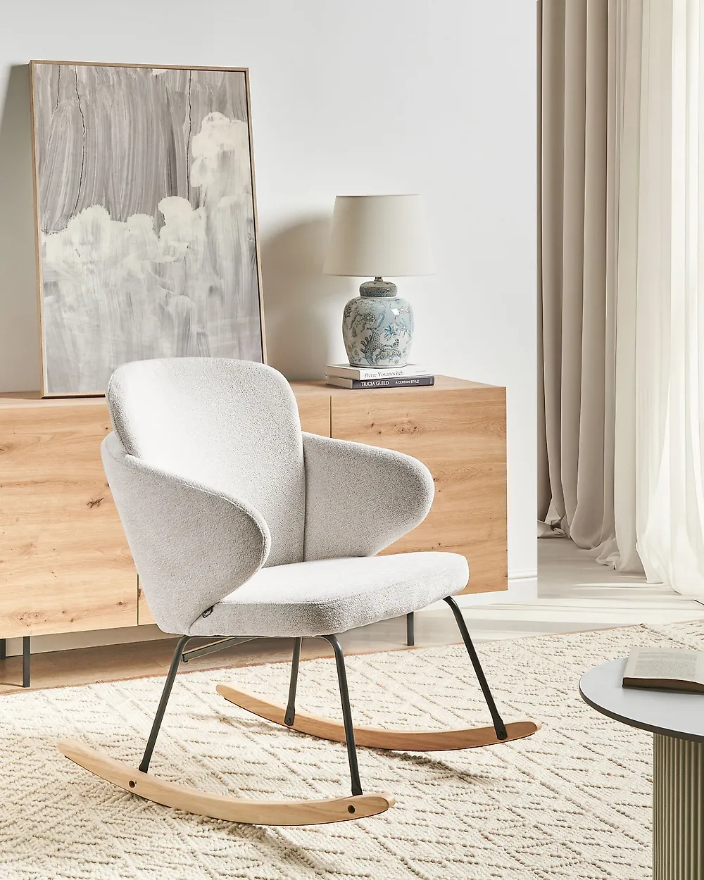 Rocking Chair VIKEN Fabric Off-White_1184584