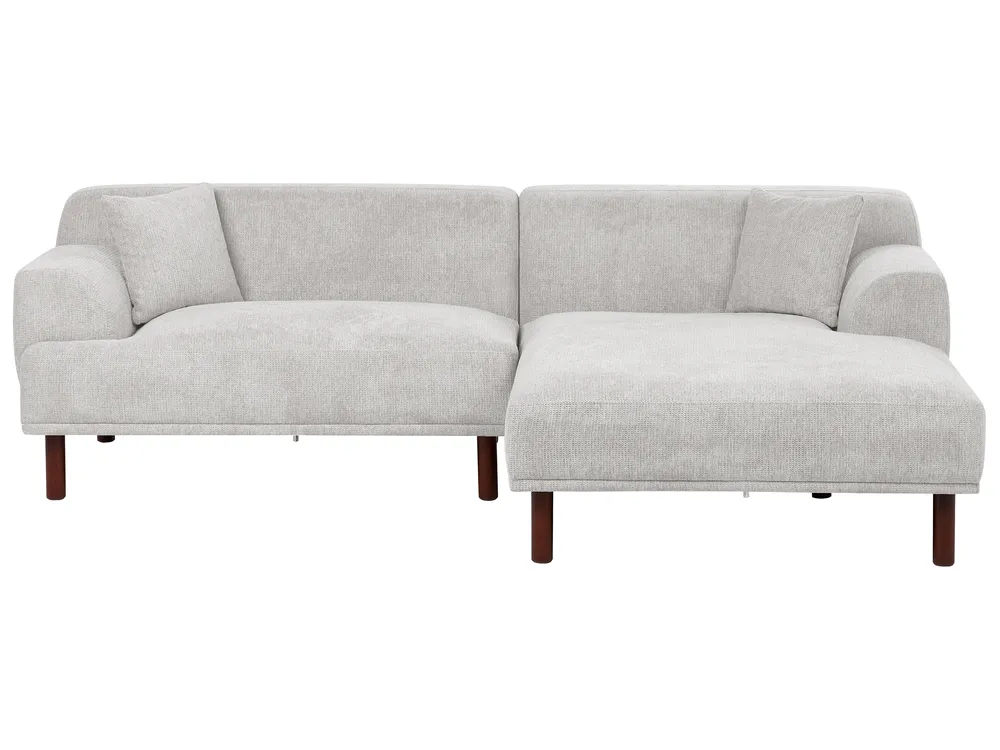 Corner Sofa 3 Seater HOLT Fabric Light Grey Left Hand