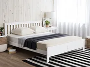 Bed Pine Wood MAYENNE 180 x 200 cm (EU Super King) White_1151347