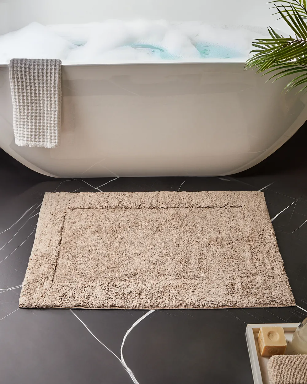 Bath Mat BABAIL Light Brown 60 x 90 cm Cotton
