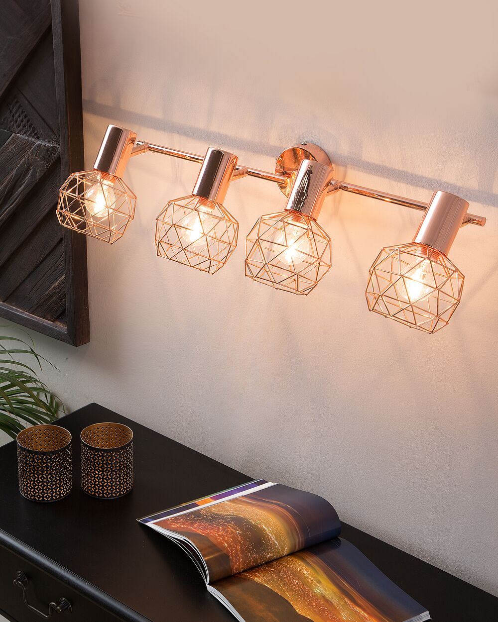 Spotlight med 4 lampor CHENAB Justerbar Metall Koppar