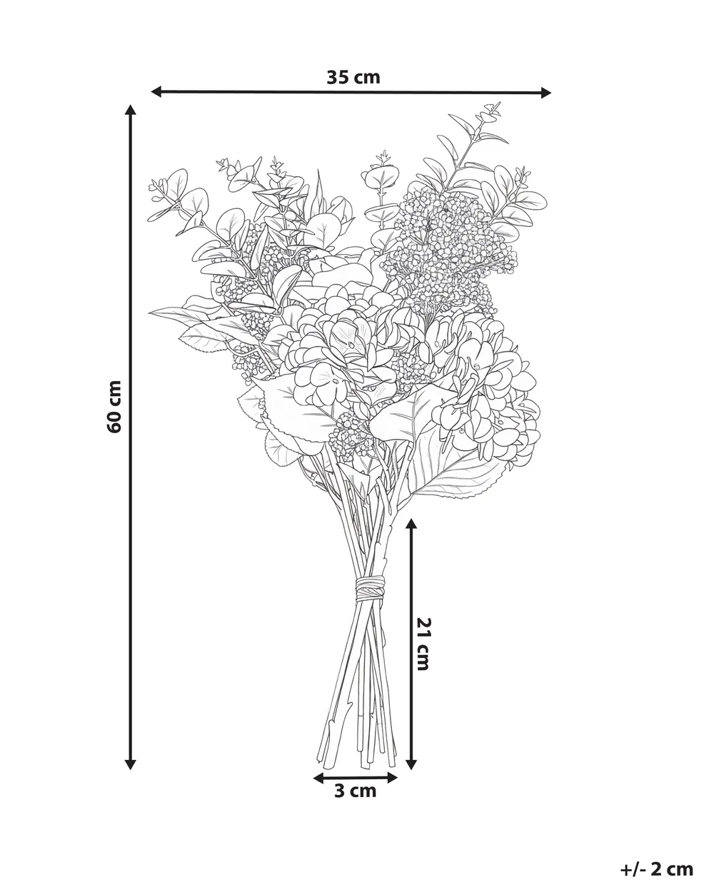 Konstgjord blomsterbukett MINDE 60 cm Rosa_1028552