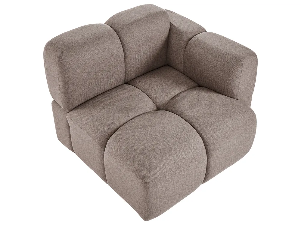 Modular U-Shape Sofa 8 Seater MAKSABERG Fabric Taupe_1136450