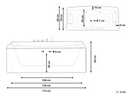 Kulmaporeamme LED-valolla MOOR 173 x 81 cm Valkoinen_773345