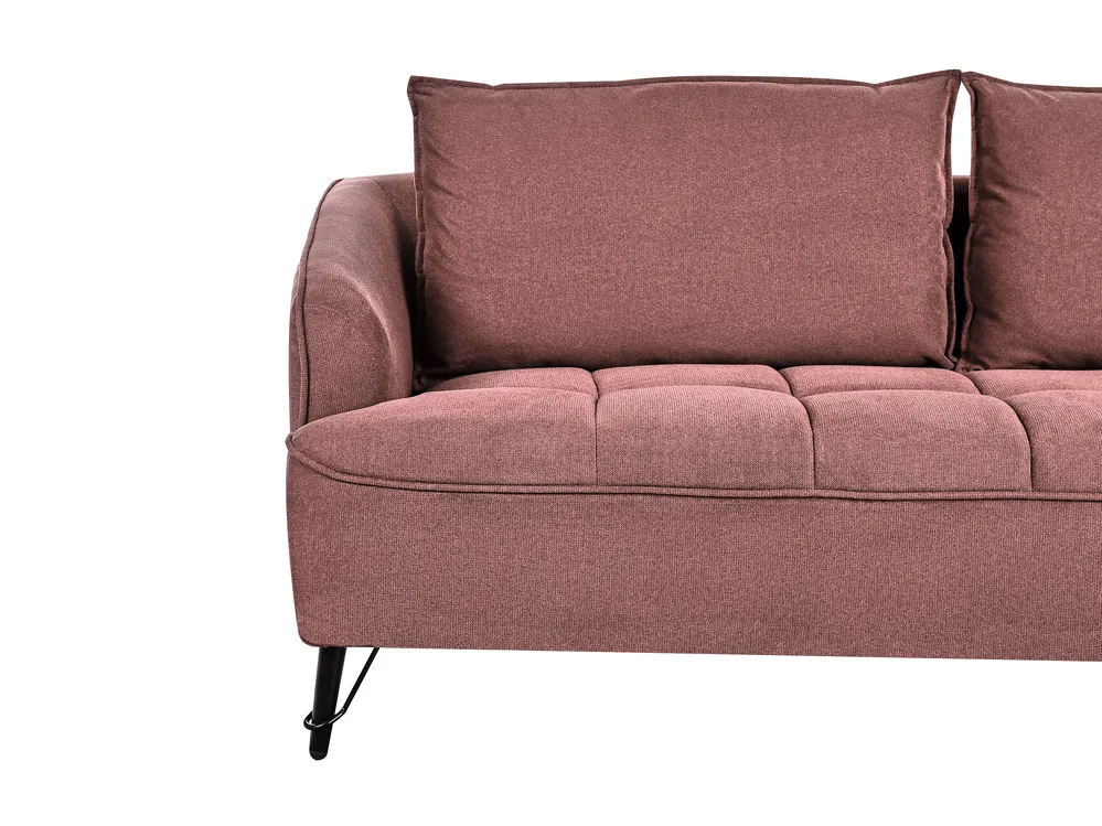 Living Room Set 5 Seater HOBRO Fabric Burgundy_948055