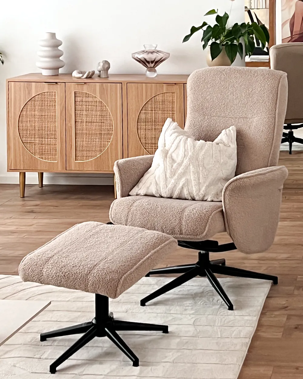 Recliner Chair JAPET Boucle Beige_1035747