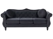Sofa 3 Seater SKIEN Velvet Black_743181