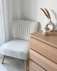 Fåtölj VAASA Bouclé Vit_973369
