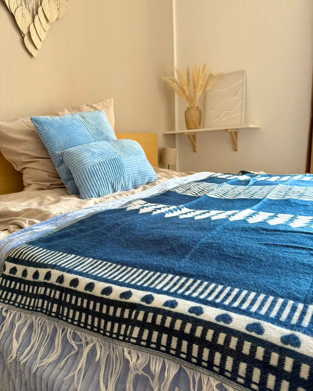 Blanket TARLAY Fabric 130 x 170 cm Blue_982545