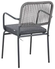 Set of 4 Garden Chairs with Cushions TACENO Metal Grey_1007825